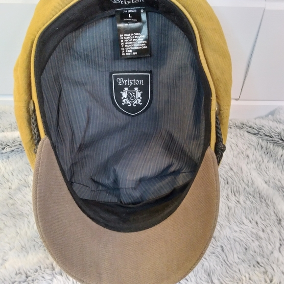 Brixton Linen Blend Newsboy Hat / Cap in a Neutral Tan Colourway. Size Large,EUC - Picture 4 of 6